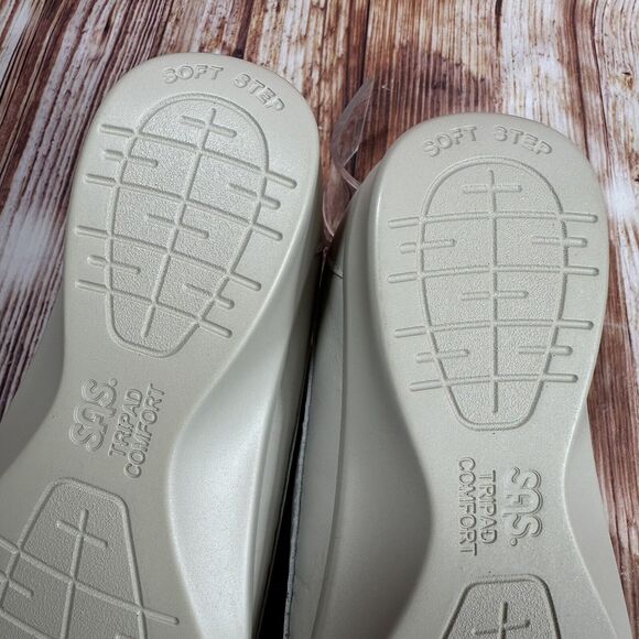 SAS Womens Size 5 Wide Bone Leather TRAVELER Athletic Oxford Walking Shoes NEW - Picture 9 of 11